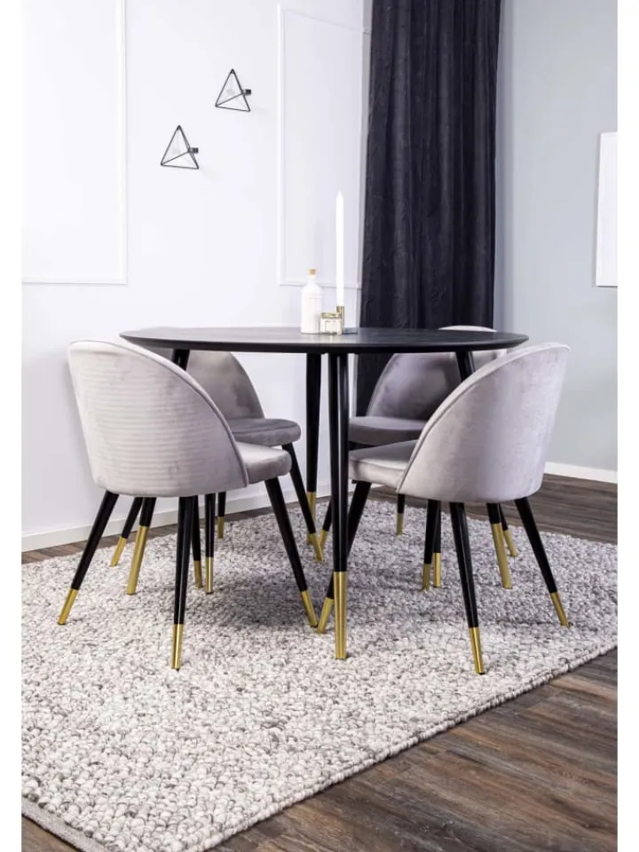 ebuy24 Möbel-Sets<Essgruppe Dipp 1 (5-teilig) Beige Und Dunkelgrau 115 x 115 cm