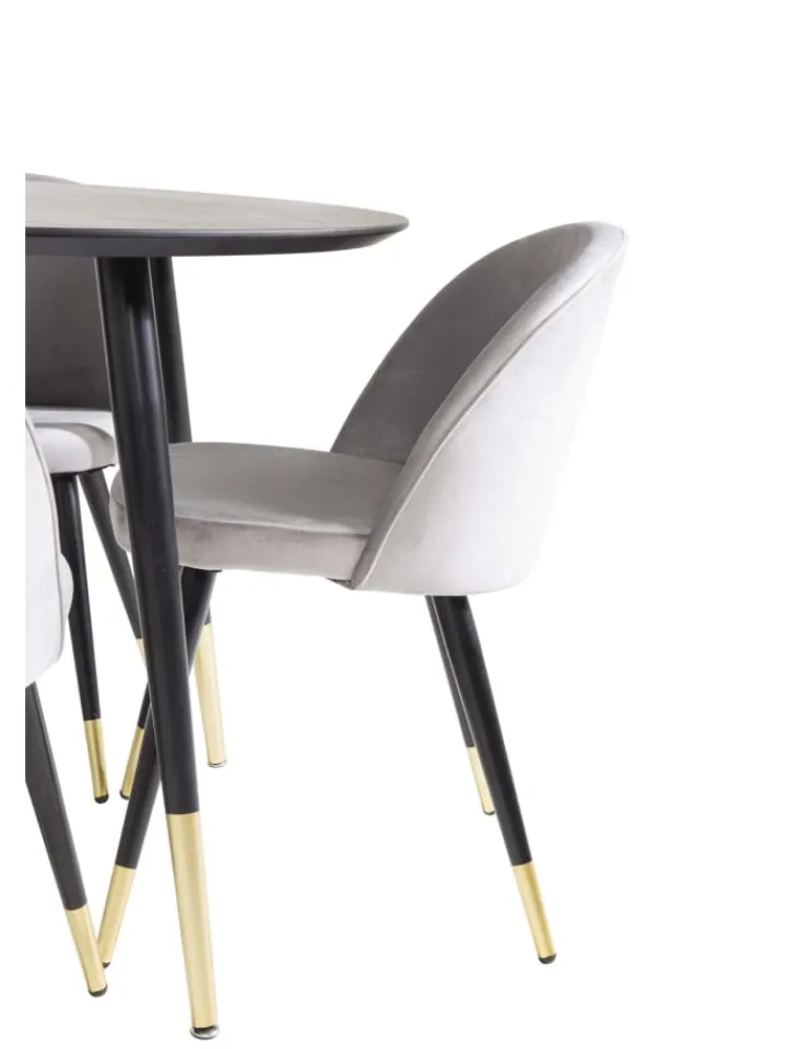 ebuy24 Möbel-Sets<Essgruppe Dipp 2 (5-teilig) Schwarz 115 x 115 cm