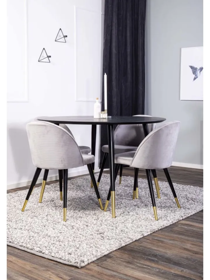 ebuy24 Möbel-Sets<Essgruppe Dipp 2 (5-teilig) Schwarz 115 x 115 cm