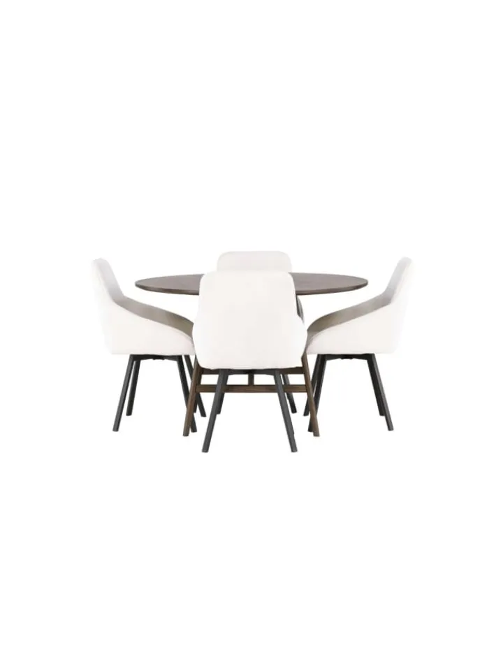 ebuy24 Möbel-Sets<Essgruppe Kaseindon 5 (5-teilig) Braun 100 x 100 cm