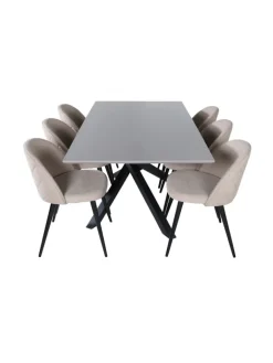 ebuy24 Möbel-Sets<Essgruppe Piazza 20 (7-teilig) Beige 90 x 180 cm