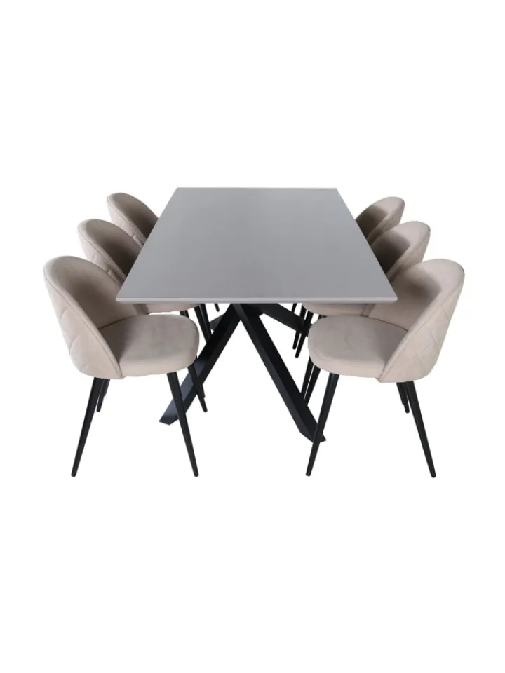 ebuy24 Möbel-Sets<Essgruppe Piazza 20 (7-teilig) Beige 90 x 180 cm
