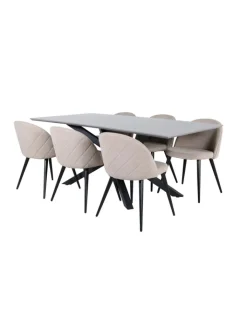 ebuy24 Möbel-Sets<Essgruppe Piazza 20 (7-teilig) Beige 90 x 180 cm