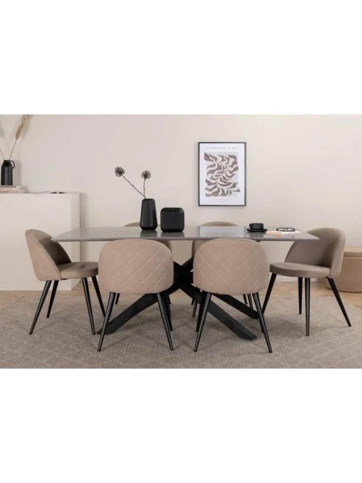 ebuy24 Möbel-Sets<Essgruppe Piazza 20 (7-teilig) Beige 90 x 180 cm