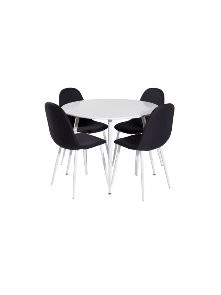 ebuy24 Möbel-Sets<Essgruppe Plaza 4 (5-teilig) Schwarz 100 x 100 cm