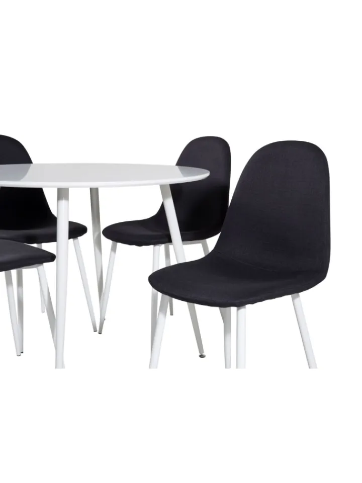 ebuy24 Möbel-Sets<Essgruppe Plaza 4 (5-teilig) Schwarz 100 x 100 cm