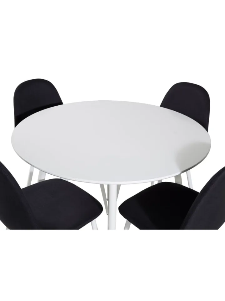 ebuy24 Möbel-Sets<Essgruppe Plaza 4 (5-teilig) Schwarz 100 x 100 cm