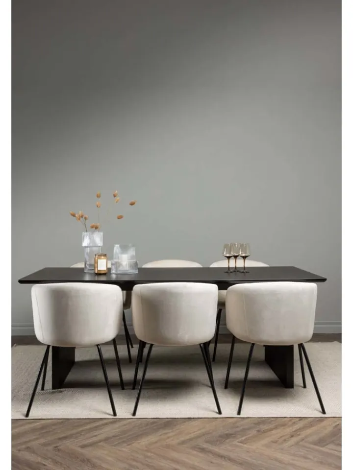 ebuy24 Möbel-Sets<Essgruppe Vail 1 ( 7-teilig) Schwarz 100 x 200 cm