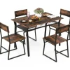 COSTWAY Möbel-Sets<Esstisch Set 5-teilig in Taupe