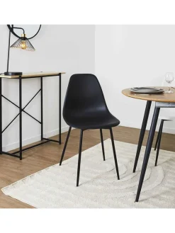 Rétro Chic Sitzmöbel<Esszimmerstuhl ''Gustav'' in Schwarz - (B)50,7 x (H)84,8 x (T)45,5 cm