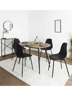 Rétro Chic Sitzmöbel<Esszimmerstuhl ''Gustav'' in Schwarz - (B)50,7 x (H)84,8 x (T)45,5 cm