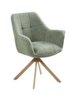 Beliani Sitzmöbel<Esszimmerstuhl HAYDEN in Grün/Braun - (W) 64 x (H) 85 x (L) 69 cm
