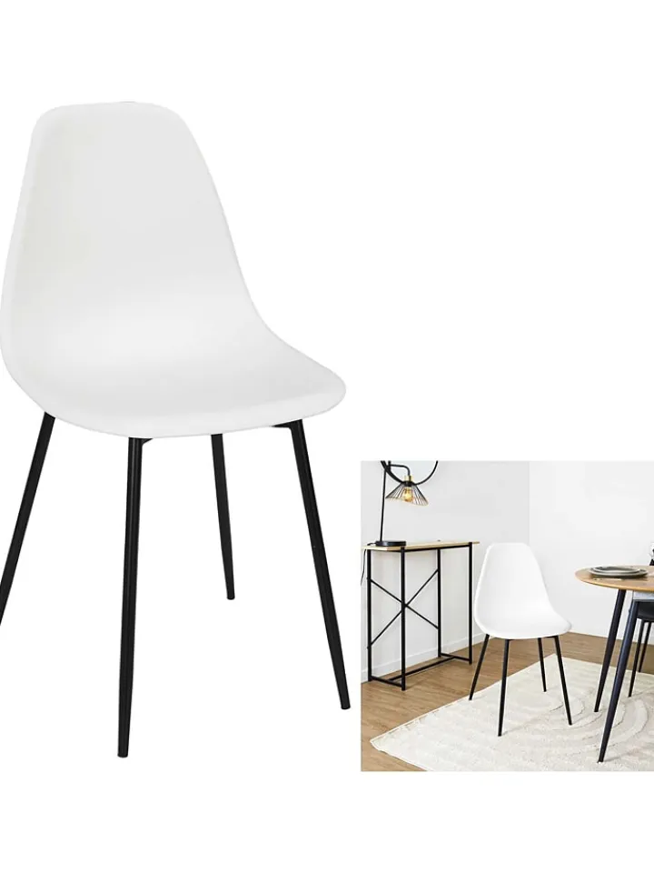 THE HOME DECO FACTORY Sitzmöbel<Esszimmerstuhl in Weiß - (B)50,7 x (H)84,8 x (T)45,5 cm