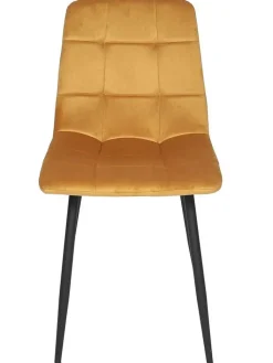 Rétro Chic Sitzmöbel<Esszimmerstuhl ''Mateo'' in Gelb - (B)45 x (H)88 x (T)52 cm