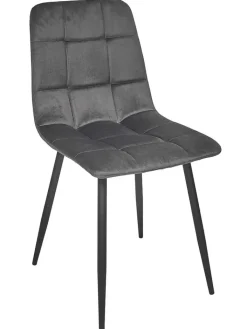 Rétro Chic Sitzmöbel<Esszimmerstuhl ''Mateo'' in Grau - (B)45 x (H)88 x (T)52 cm