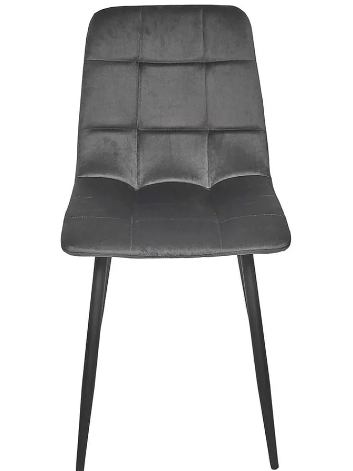 Rétro Chic Sitzmöbel<Esszimmerstuhl ''Mateo'' in Grau - (B)45 x (H)88 x (T)52 cm