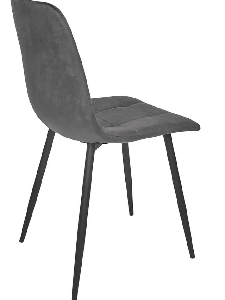 Rétro Chic Sitzmöbel<Esszimmerstuhl ''Mateo'' in Grau - (B)45 x (H)88 x (T)52 cm