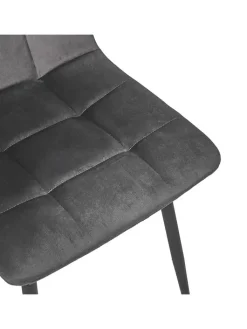 Rétro Chic Sitzmöbel<Esszimmerstuhl ''Mateo'' in Grau - (B)45 x (H)88 x (T)52 cm