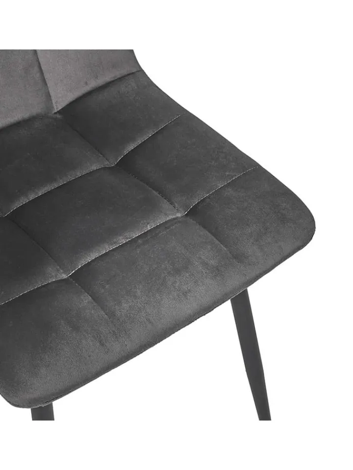 Rétro Chic Sitzmöbel<Esszimmerstuhl ''Mateo'' in Grau - (B)45 x (H)88 x (T)52 cm