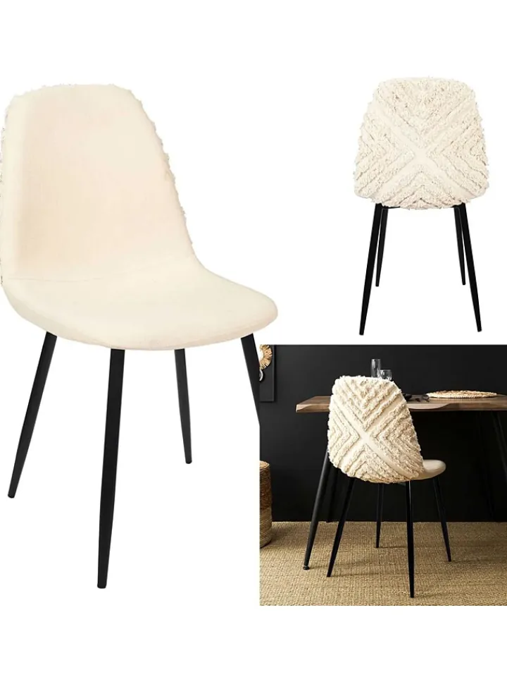 Ethnical Life Sitzmöbel<Esszimmerstuhl "Mora" in Creme - (B)44 x (H)86 x (T)50 cm