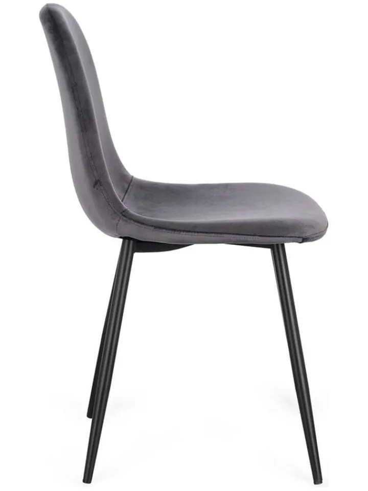 Bizzotto Sitzmöbel<Esszimmerstuhl ''New Irelia'' in Grau - (B)44 x (H)84 x (T)53 cm