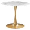 Beliani Tische<Esszimmertisch BOCA in Weiß/Gold - (W) 90 x (H) 74 x (L) 90 cm