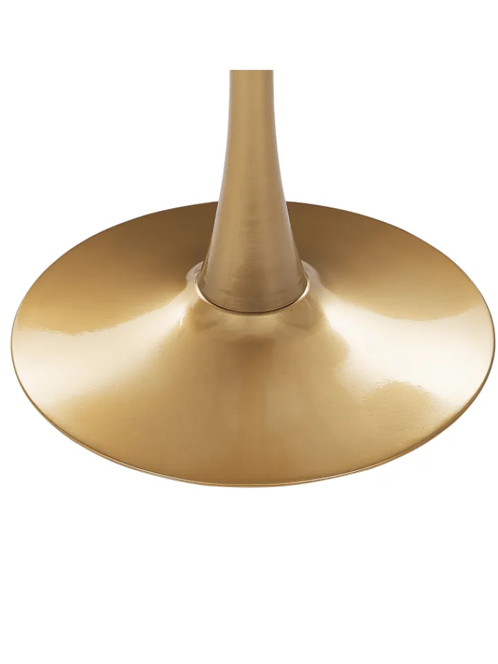 Beliani Tische<Esszimmertisch BOCA in Weiß/Gold - (W) 90 x (H) 74 x (L) 90 cm