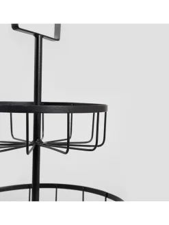Homla Aufbewahren & Servieren<Etagere ''Gecko'' in Schwarz - (H)40,5 x Ø 30 cm