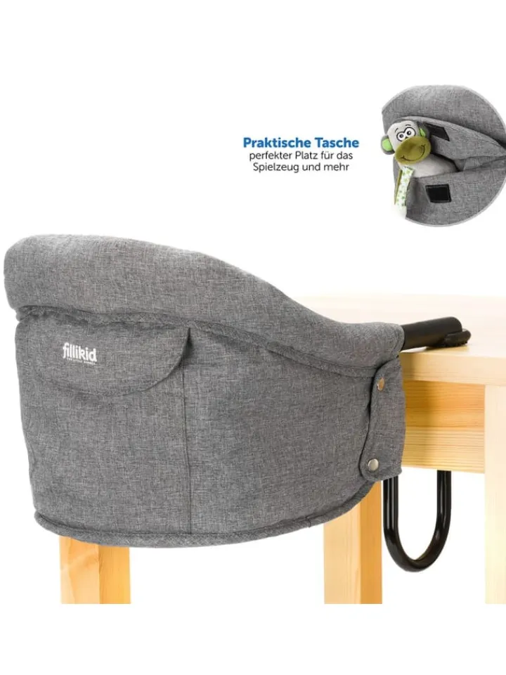 fillikid Babymöbel<Faltbarer Tischsitz inkl. Tasche - Melange in grau