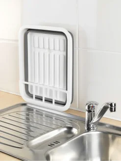 Wenko Weitere Haushaltshelfer<Faltbares Abtropfgestell in Grau/ Weiß - (B)36,5 x (H)13 x (T)31 cm