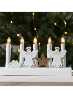 STAR Trading Lichterketten & Deko-Leuchten<Fensterleuchte "Julia" in Weiß - (B)28 x (H)15 x (T)6 cm