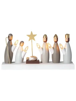 STAR Trading Lichterketten & Dekobeleuchtung<Fensterleuchte "Krubba" in Weiß - (B)33 x (H)17 x (T)9 cm