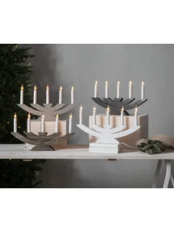 STAR Trading Lichterketten & Deko-Leuchten<Fensterleuchter "Navida" in Weiß - (B)42 x (H)24 cm
