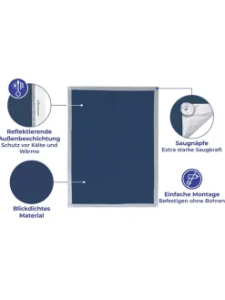 Wenko Gardinen, Jalousien & Rollos<Fenster-Sonnenschutz in Blau/ Silber - (L)92 x (B)59 cm