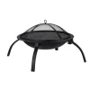 relaxdays Grillen<Feuerschale in Schwarz Ø 56,5 cm