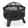 relaxdays Grillen<Feuerschale in Schwarz - (H)60 x Ø 60 cm