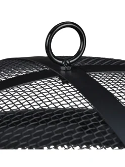 relaxdays Grillen<Feuerschale mit Funkenschutz in Schwarz - Ø 62 cm