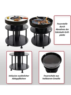MCW Grillen<Feuerschale mit Grill K95