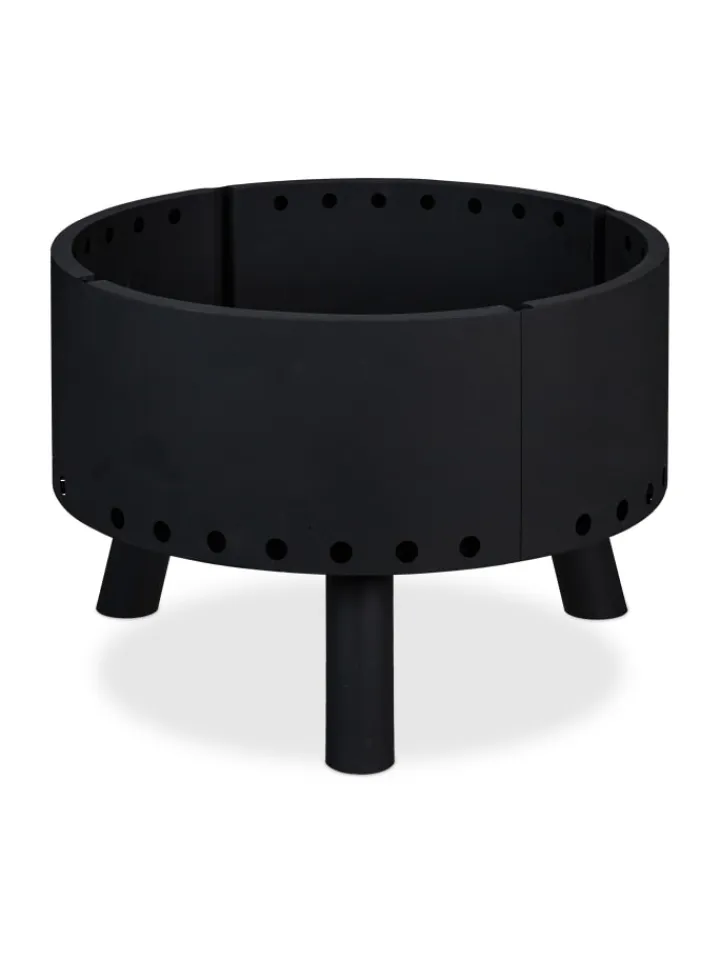 relaxdays Grillen<Feuerschale in Schwarz - Ø 58,5 cm