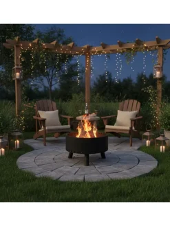 relaxdays Grillen<Feuerschale in Schwarz - Ø 58,5 cm