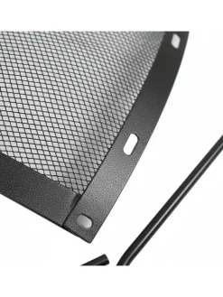relaxdays Grillen<Feuerschalen-Funkenschutz in Schwarz - Ø 90 cm