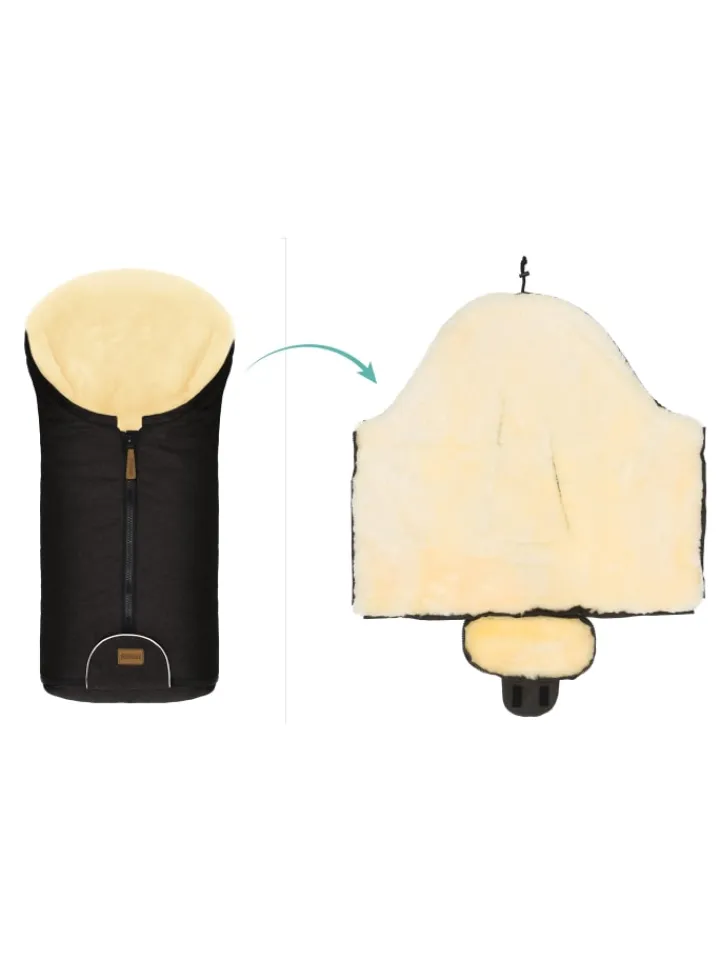 Kinderhaus Blaubär Lammfelle & Co<Fillikid Winterfußsack Pamir TOP in Ebenholz