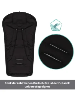 Kinderhaus Blaubär Lammfelle & Co<Fillikid Winterfußsack Pamir TOP in Schwarz-Grau