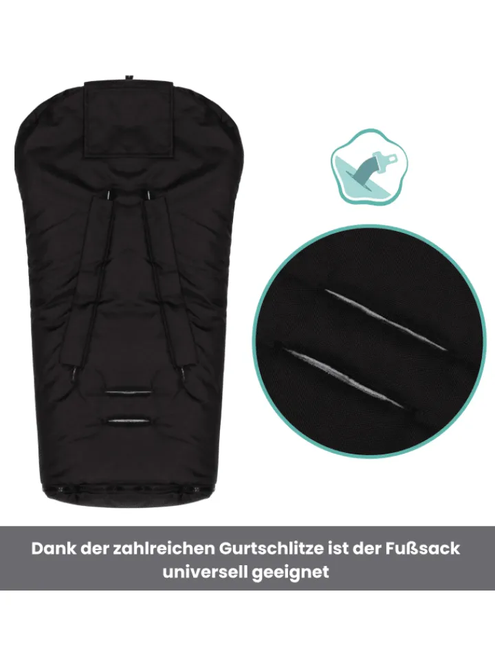Kinderhaus Blaubär Lammfelle & Co<Fillikid Winterfußsack Pamir TOP in Schwarz-Grau