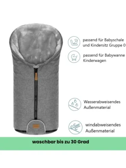 Kinderhaus Blaubär Lammfelle & Co<Fillikid Winterfußsack Pamir TOP in Hellgrau-Grau