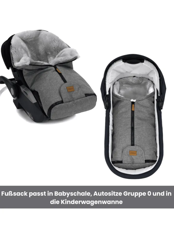 Kinderhaus Blaubär Lammfelle & Co<Fillikid Winterfußsack Pamir TOP in Hellgrau-Grau