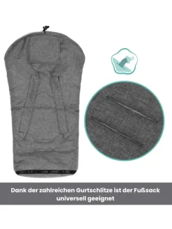 Kinderhaus Blaubär Lammfelle & Co<Fillikid Winterfußsack Pamir TOP in Hellgrau-Grau