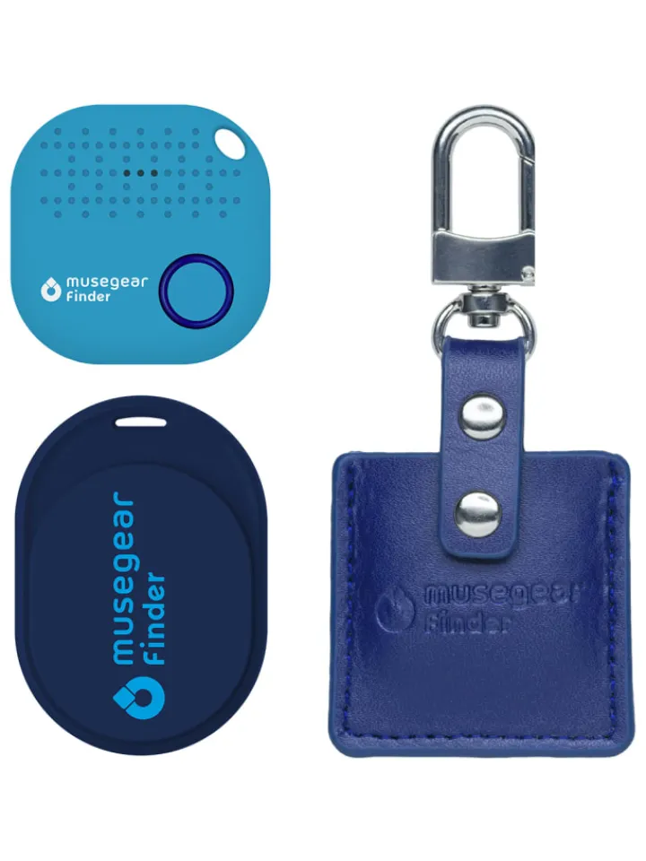musegear Smarthome & Wetterstationen<Finder Mini dunkelblau, Finder 2 hellblau, Finder 2 in Ledertasche Navy Blue