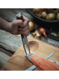 Fiskars Grillen<Fischfiletiergabel ''Norden'' in Braun/ Silber - (L)21,1 cm