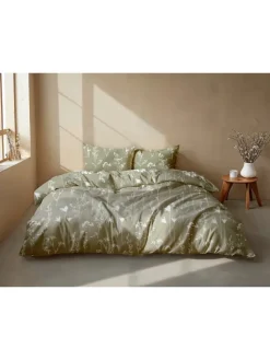 Heckett Lane Bettwäsche & Bettwaren<Flanell-Bettwäsche-Set ''Yarrow'' in Grün